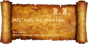 Mátyási Martina névjegykártya